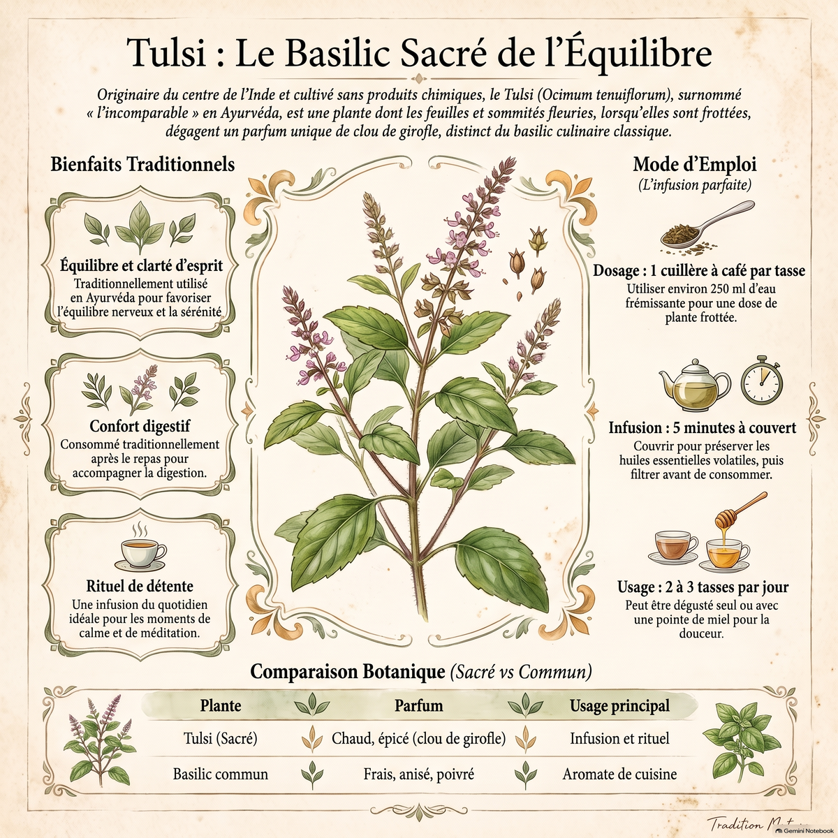 Tulsi tisane | Basilic sacré frotté — Moutarde & Cie