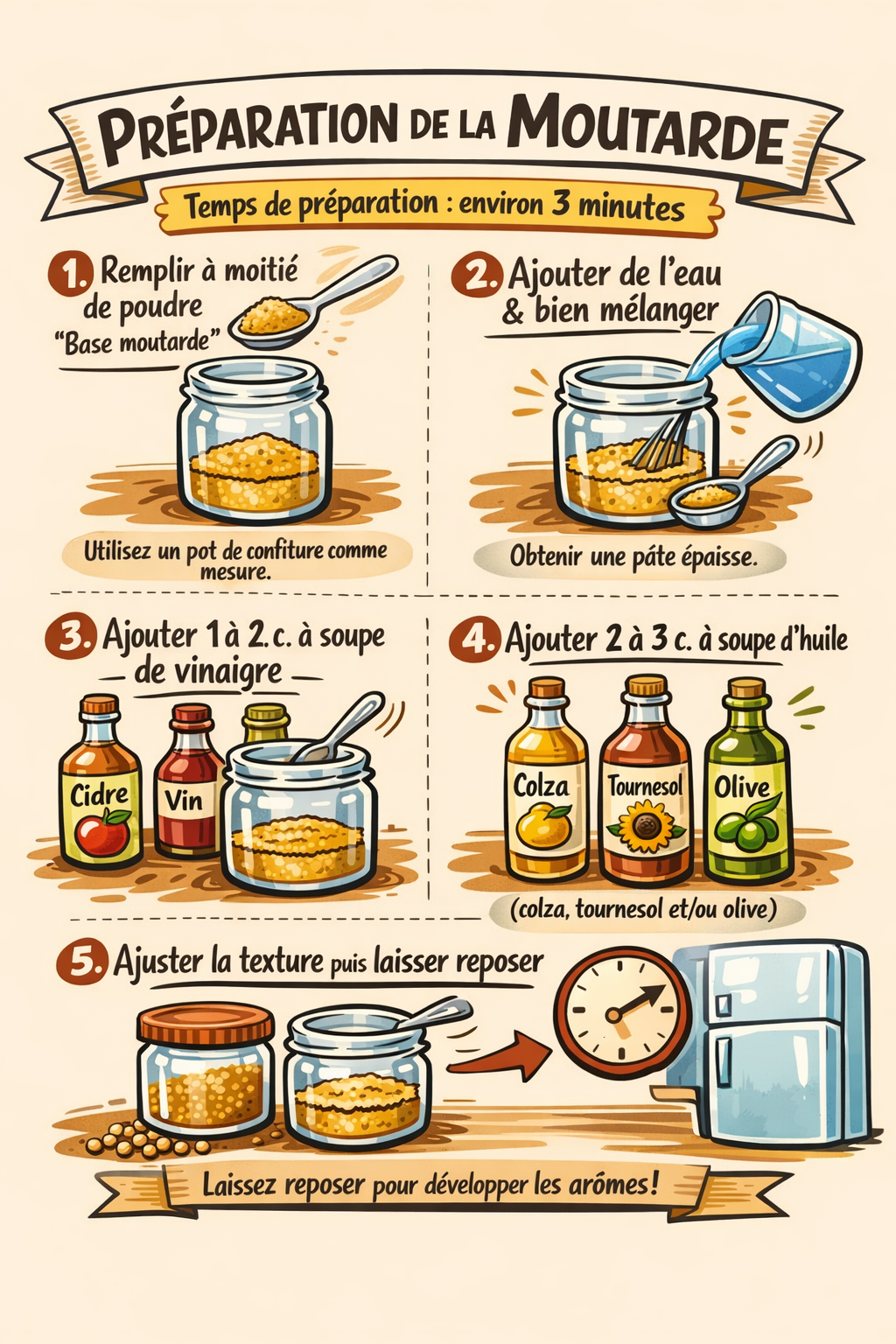 Bol de moutarde maison préparée en 3 minutes
