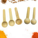 Lot De 4 Mini Cuillères En Bois Pour épices, Sel, Sucre, Miel - 6,1 Cm, Faites Main, Couleur Rouge Marron | Parfait Pour Pots Et Cuisine - 3