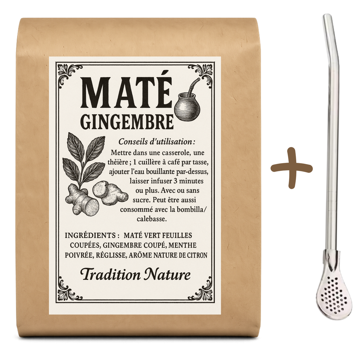 Maté vert et gingembre menthe | Yerba mate infusion
