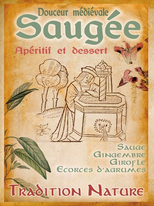 Saugée douceur médiévale |sachet pour 2 bouteilles de vin de sauge - Tradition Nature