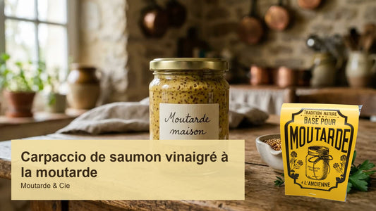 Carpaccio de saumon vinaigré à la moutarde