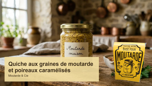 Quiche aux graines de moutarde et poireaux caramélisés