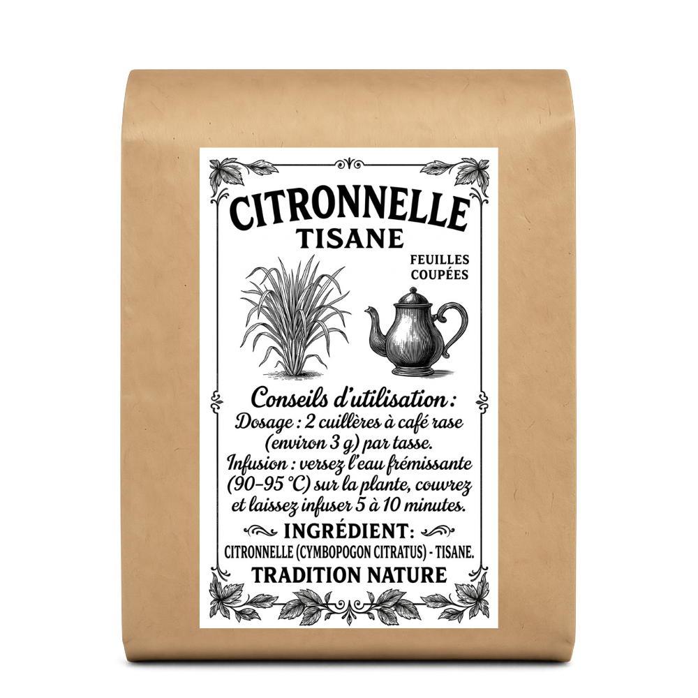 Citronnelle tisane | Infusion feuilles coupées — Moutarde & Cie