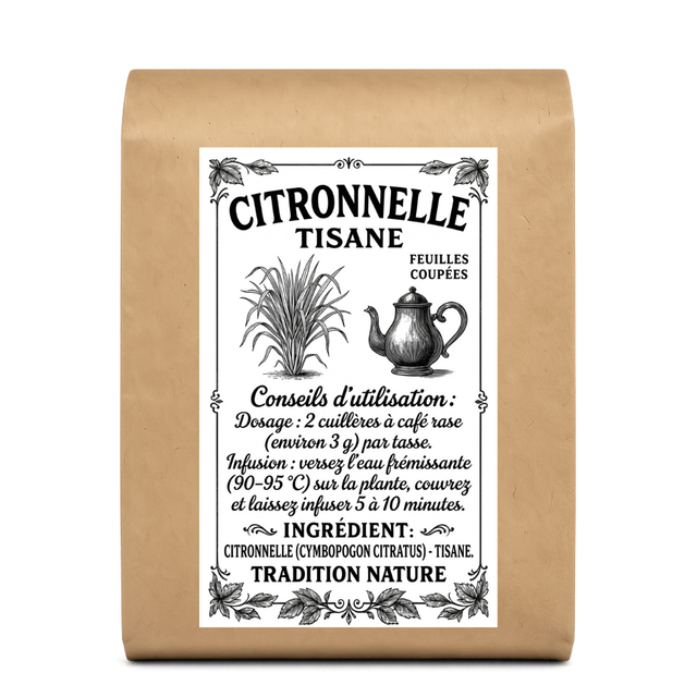 Citronnelle tisane | Infusion feuilles coupées — Moutarde & Cie