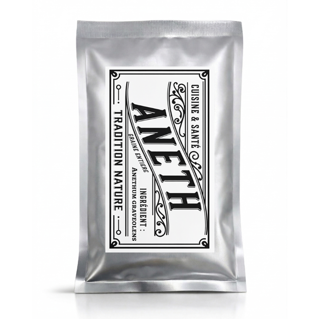 Graines d'aneth entières en petit sachet argenté de 35 g — Moutarde & Cie