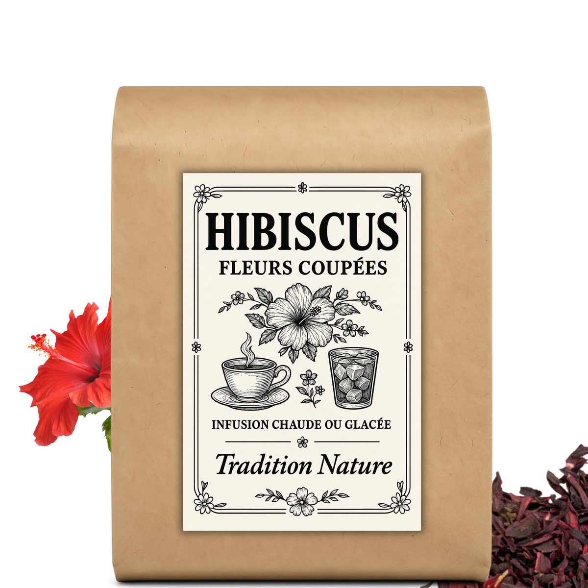 Hibiscus fleurs COUPEES (bissap ou karkade) — Moutarde & Cie