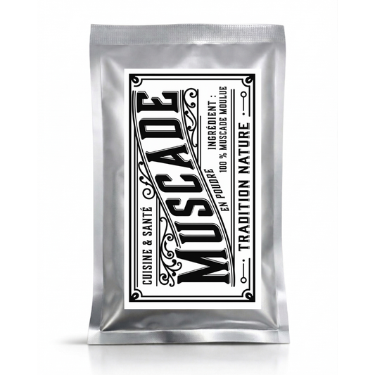 Muscade moulue — 35 g - petit sachet, sachet argenté de la gamme Épices d'Antan