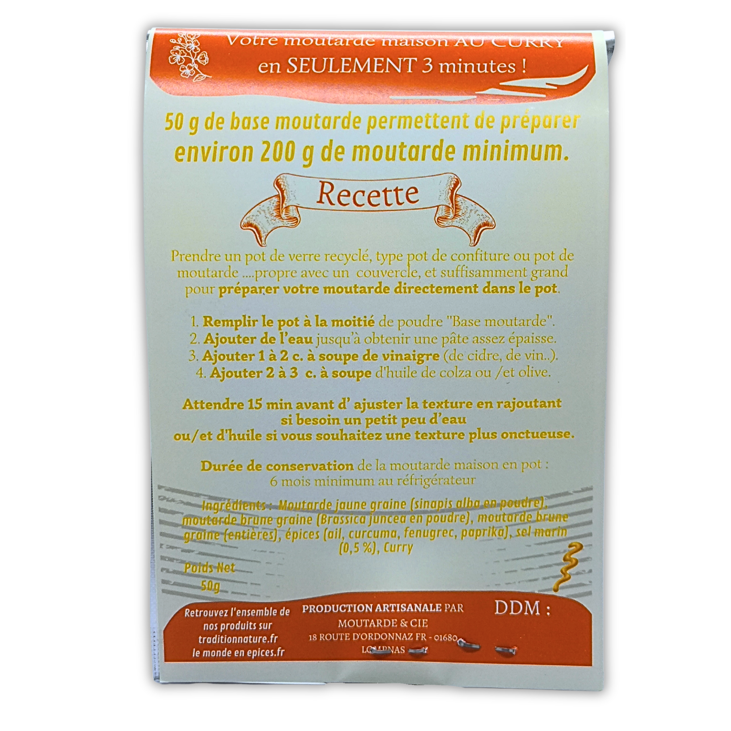 Moutarde maison au curry