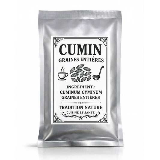 Cumin graines entières — 35 g - petit sachet, sachet argenté de la gamme Épices d'Antan