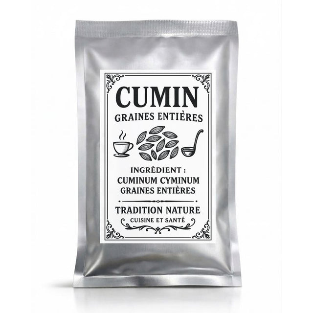 Cumin graines entières — 35 g - petit sachet, sachet argenté de la gamme Épices d'Antan