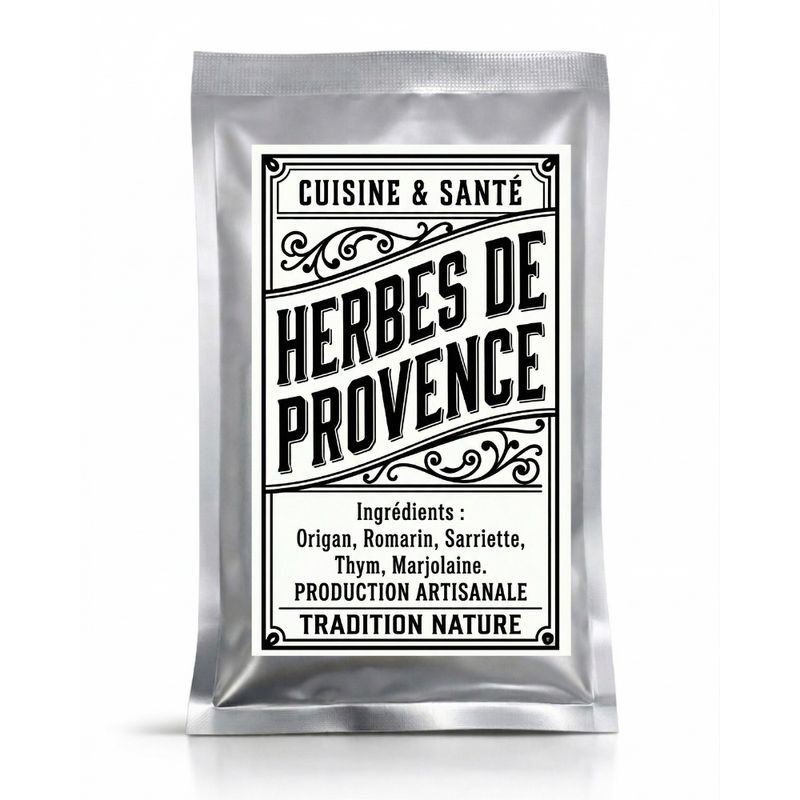 Herbes de Provence en petit sachet argenté de 15 g — Moutarde & Cie