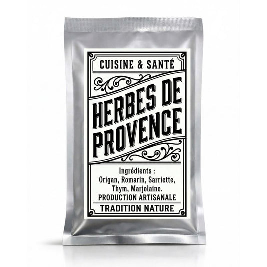 Herbes de Provence en petit sachet argenté de 15 g — Moutarde & Cie
