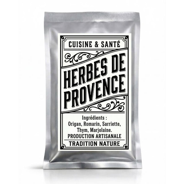 Herbes de Provence en petit sachet argenté de 15 g — Moutarde & Cie