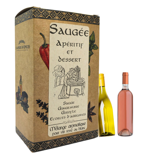 Saugée douceur médiévale |sachet pour 2 bouteilles de vin de sauge