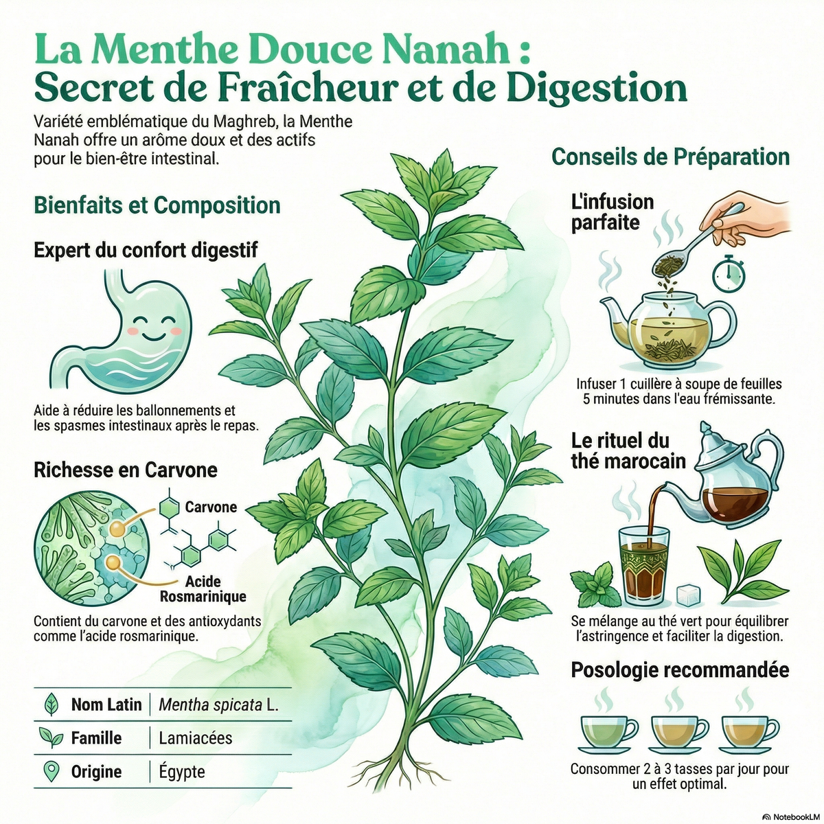 Tisane Menthe douce nanah - Feuilles Coupées de Mentha spicata — Moutarde & Cie
