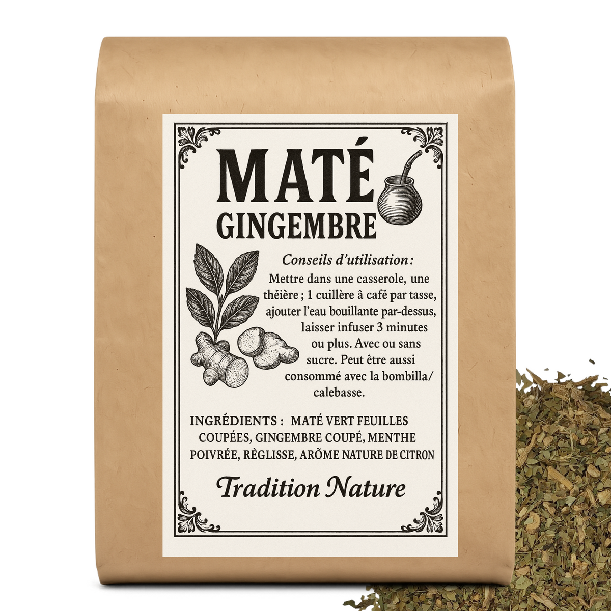 Maté vert et gingembre menthe | Yerba mate infusion — Moutarde & Cie