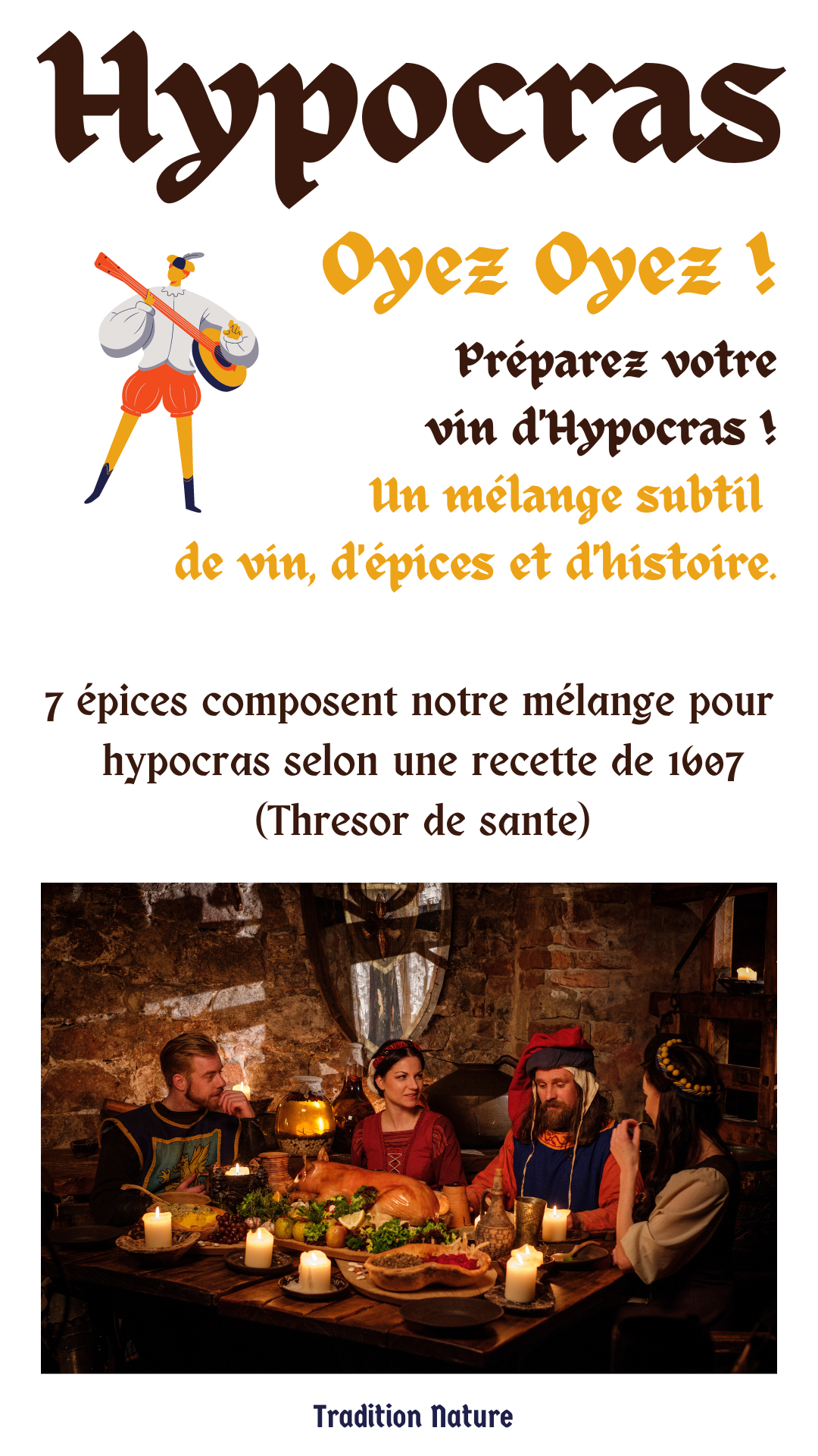 Hypocras | mélange d'épices pour la préparation de vin médiéval | Pour 2litres et 5litres