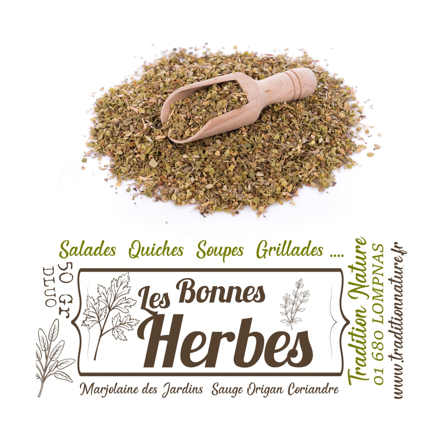 Les Bonnes Herbes vrac | mélange cuisine à base de sauge et marjolaine des Jardins - Tradition Nature-Bienfaits - Utilisations