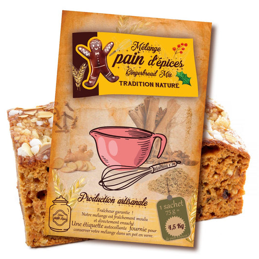 Mélange pain d'épices maison sachet 75 g | Livret cadeau avec recette - Tradition Nature-Bienfaits - Utilisations